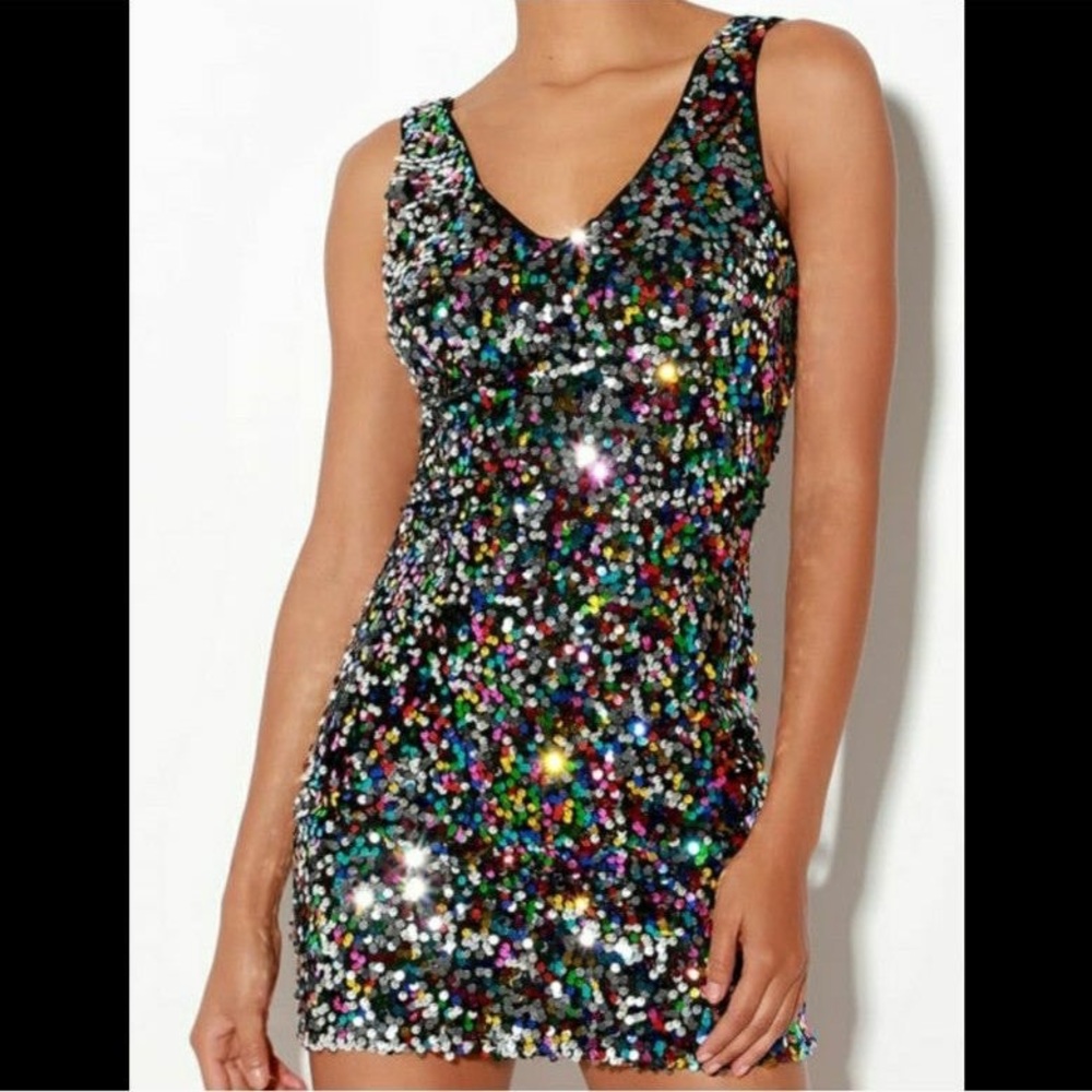 Lulus size small multi colored sequin dress